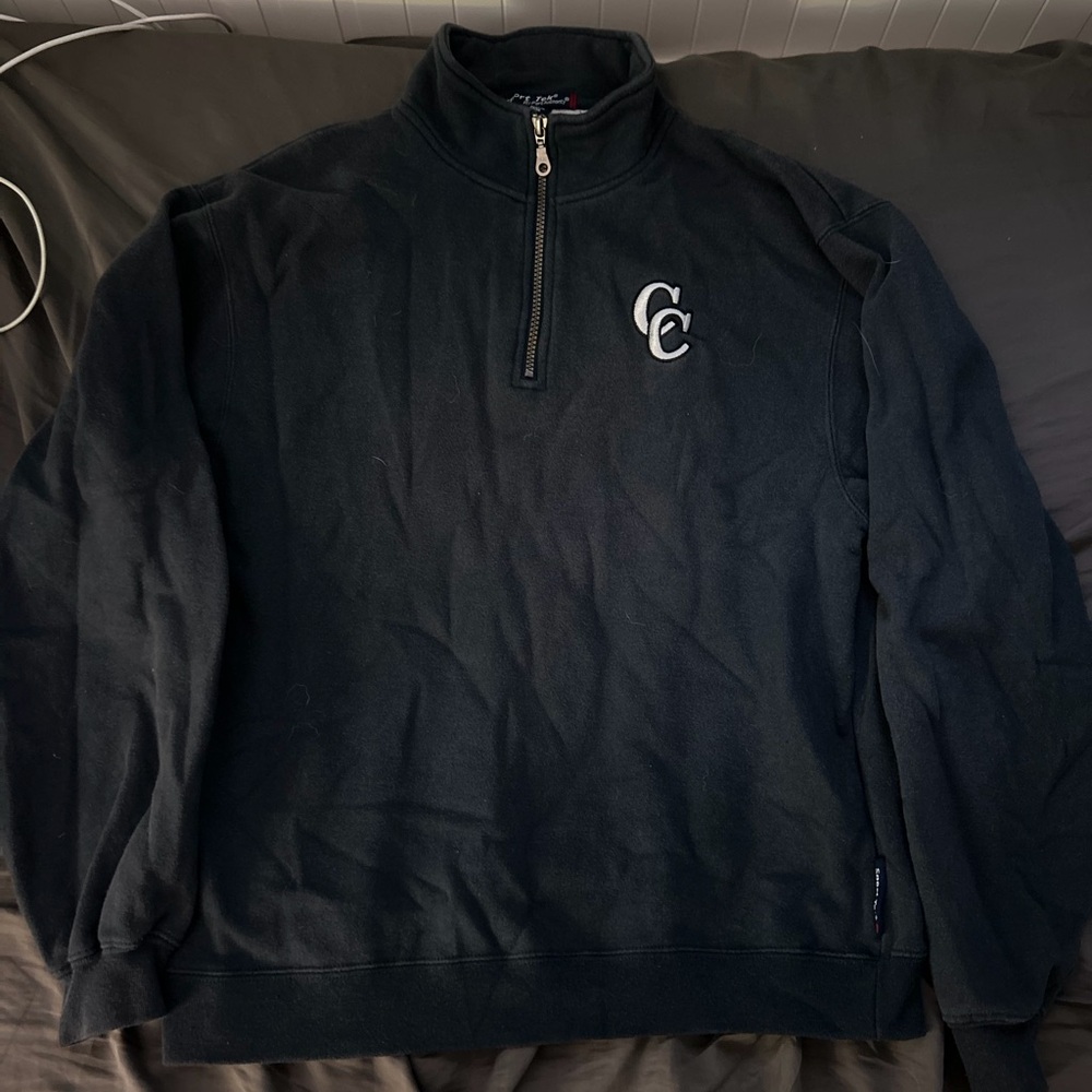 Blue 1/4 zip crewneck